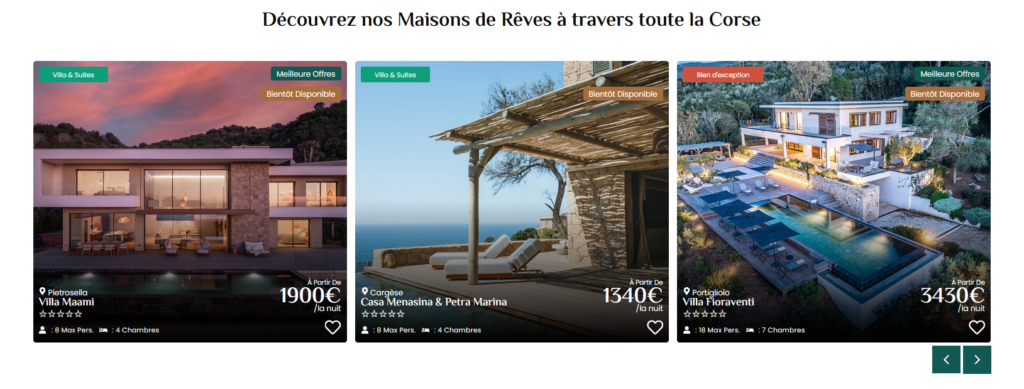 LISTING des biens avec filtres de recherche